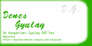 denes gyulay business card